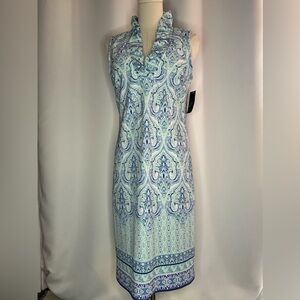 Ronni Nicole Blue and White Paisley Dress, Size Small, NWT